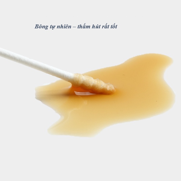Tăm bông cho bé sơ sinh - Tăm bông được làm từ bông tự nhiên [hộp 400 que Misuta] - An toàn cho bé