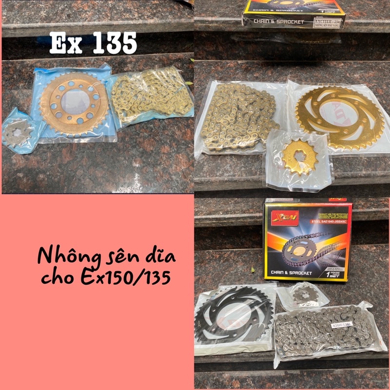 Nhông sên dĩa exciter 150,exciter 135 recto zin chính hãng,nhông xích exciter 150,exciter 135