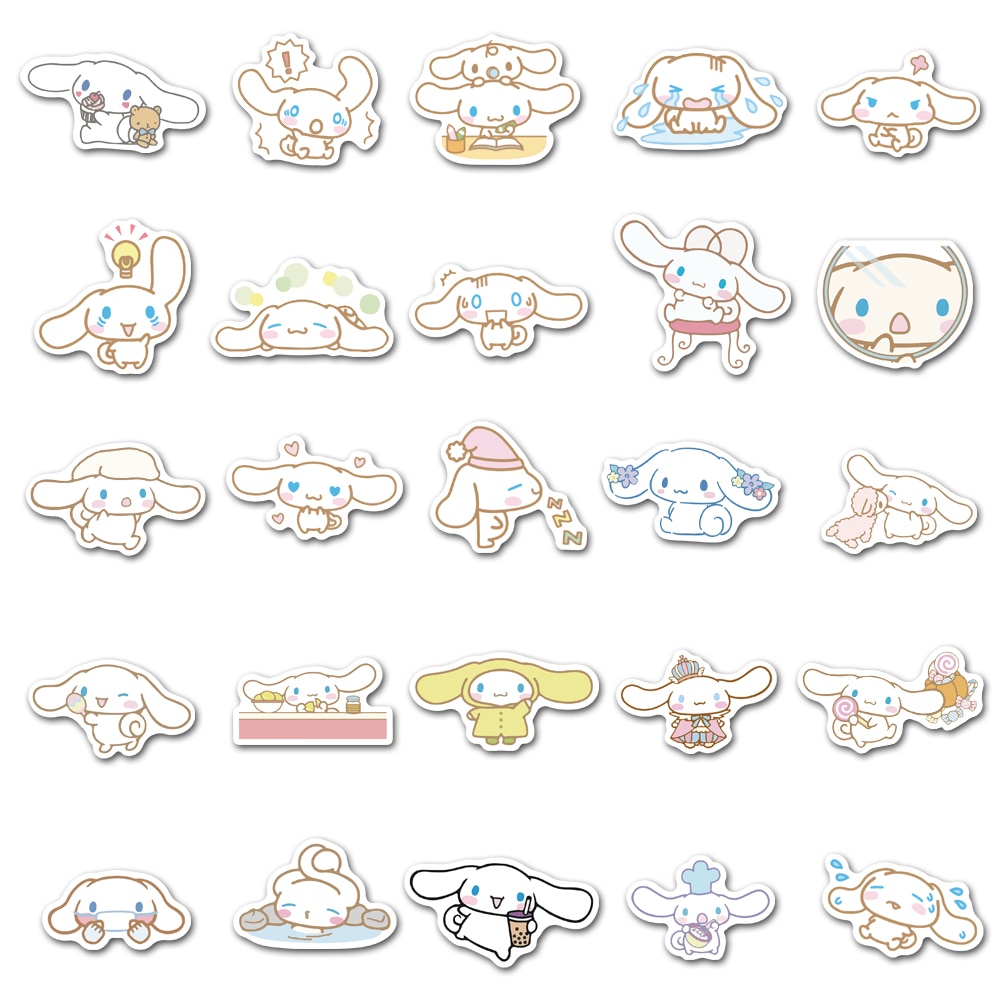 Bộ 50 cái nhãn dán trang trí in hình nhân vật hoạt hình dễ thương