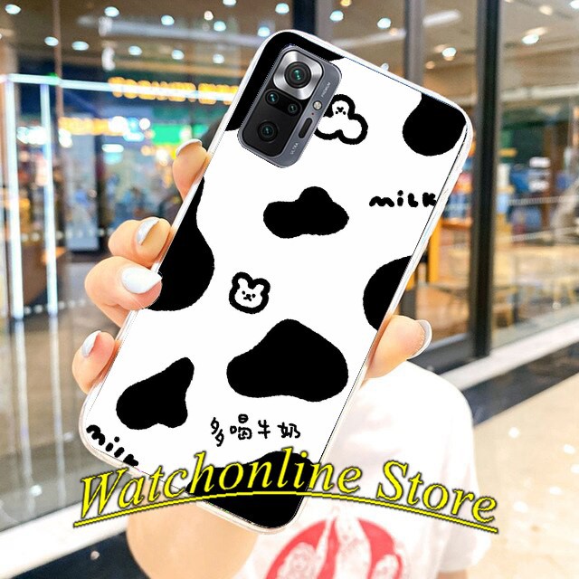 Ốp lưng silicon Xiaomi Mi 11 lite / Redmi Note 10 / Redmi Note 10 pro / K40 k40 pro Poco F3 Redmi 9T in bò sữa
