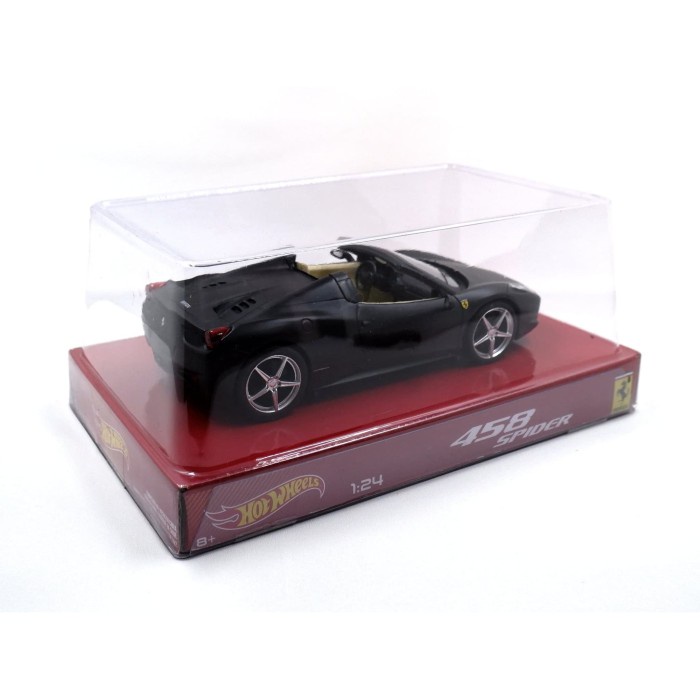 HOT WHEELS Mô hình xe hơi Ferrari 458 màu đen tỉ lệ 1:24