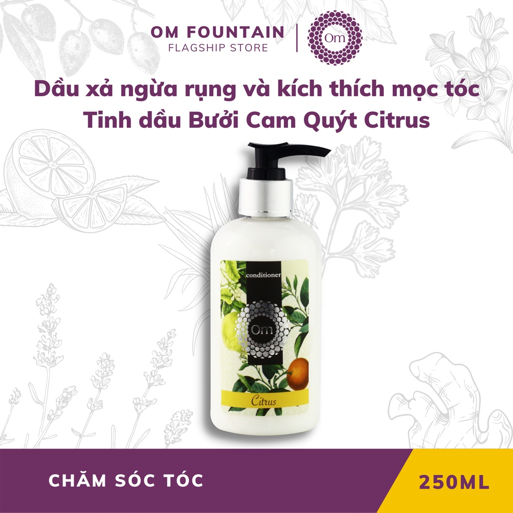 Dầu xả phục hồi ngừa rụng và kích thích mọc tóc Tinh dầu Bưởi Cam Quýt Citrus 250ml - Om Fountain