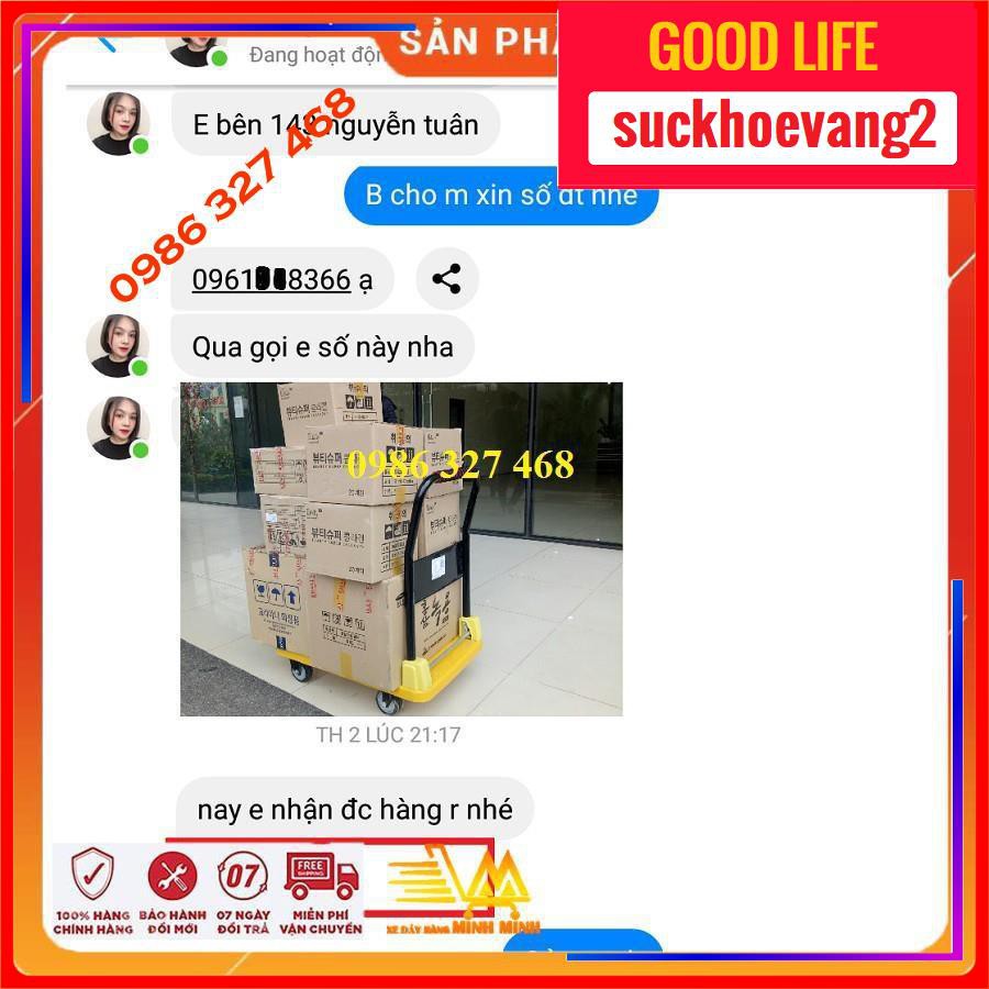 [FreeShip- Loại 1 Tốt Nhất] Xe Kéo Hàng, Xe Đẩy Hàng 4 Bánh Maxkiwi PT0089 Mẫu Mới- Bánh Xe Chống Ồn, Tay Đẩy Gấp Gọn