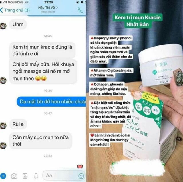 Kem trị mụn Kracie Nhật Bản Hadabisei Facial Cream ( Acne Care )