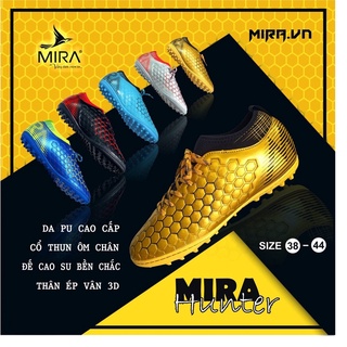 Giày đá bóng mira hunter tf - cổ ôm - đế tf phù hợp với sân cỏ nhân tạo