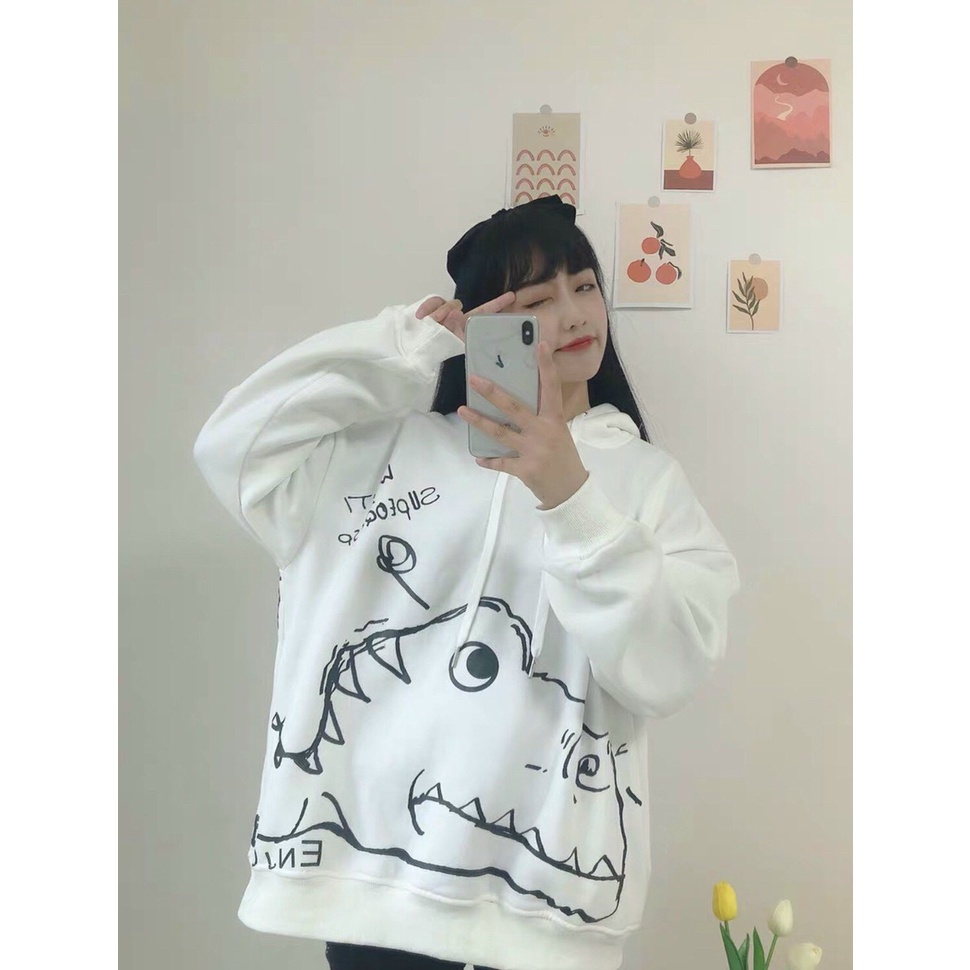 Áo Nỉ Hoodie Nam Nữ Khủng Long Sweater Unisex Cực Hot Bền Màu 1Kenz