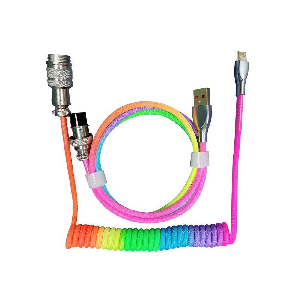 Dây cáp custom handmade Type-C cho bàn phím cơ / Coiled Custom cable type-C for mechanical keyboard