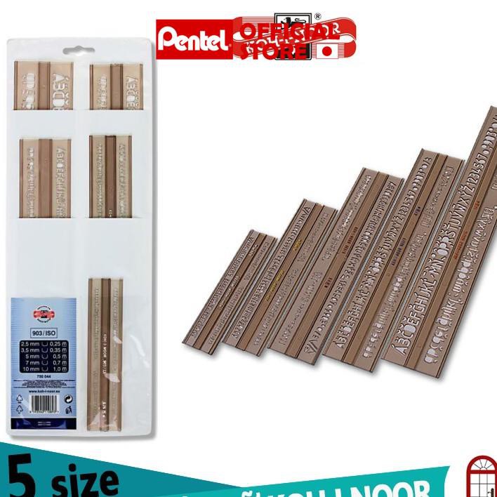 Bộ Thước Chữ Koh-I-Noor Bộ 5 Cái | Thước Gốt Chữ | Thước Viết Chữ Cái Viết Số Viết Dấu | Thước Kẻ Chữ 30cm