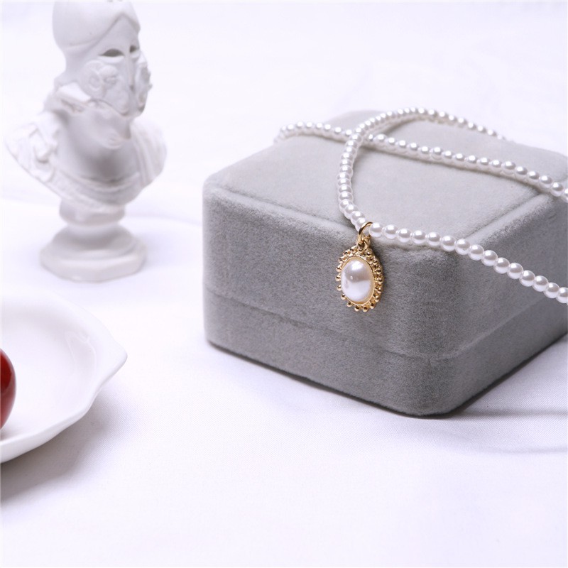 Dây chuyền hai lớp đính hạt ngọc trai kiểu dáng thời trang phong cách cổ điển