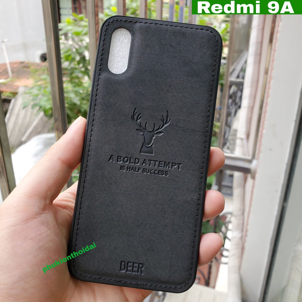 Ốp lưng Xiaomi Redmi 9A chống sốc vải đầu hươu cao cấp