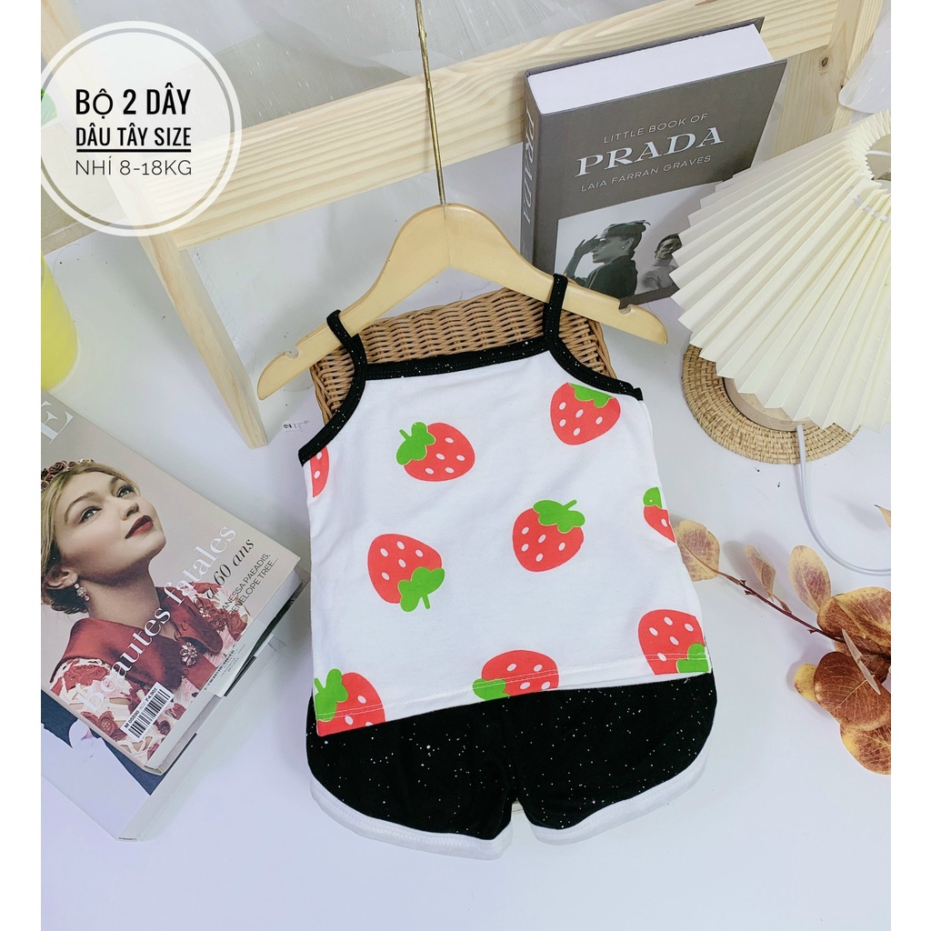 Bộ 2 dây quả dâu cho bé gái 8-19kg