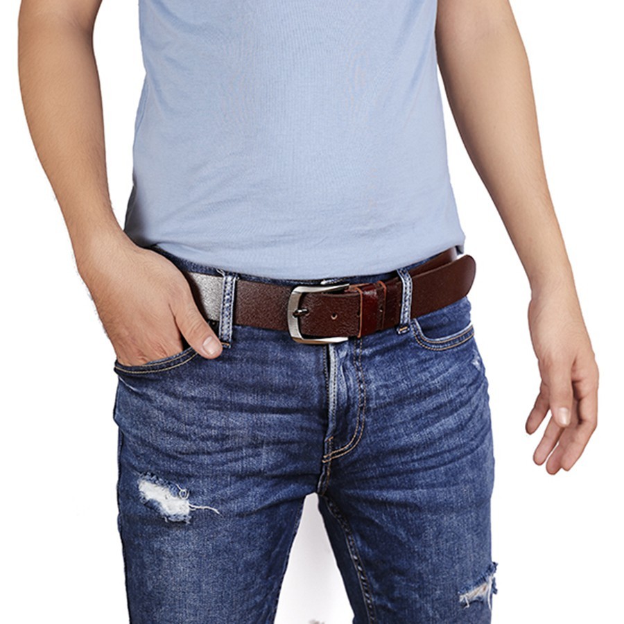 [Dây Lưng] Thắt Lưng Da Bò Thật Cao Cấp Khóa Kim Chống Rỉ Mã NK42