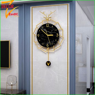 Đồng hồ treo tường trang trí quả lắc đẹp, đồ decor phong cách châu âu -DC012