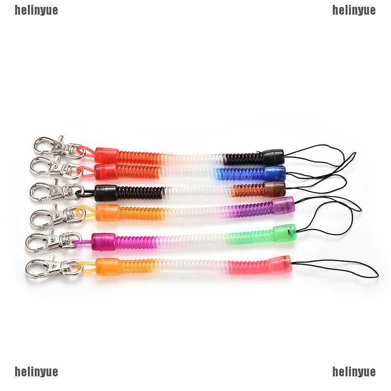 Set 2 móc khóa lò xo bằng nhựa đàn hồi có thể thu gọn tiện dụng