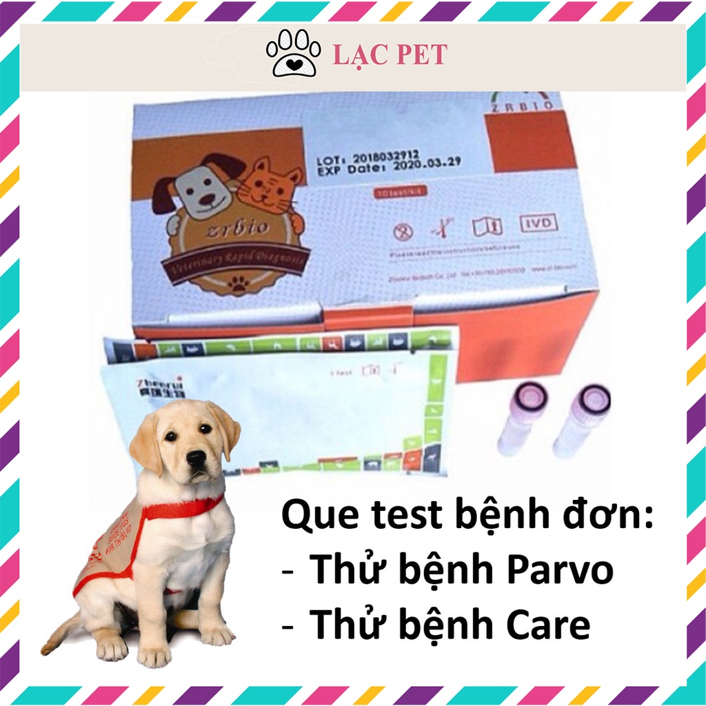 1 Que test bệnh PARVO và CARE cho chó dùng trong phòng khám chó mèo thử bệnh trên chó