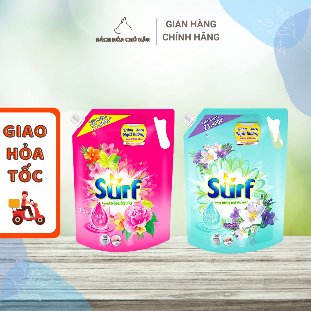 Nước Giặt SURF Hương Sương Mai Dịu Mát/ Cỏ Hoa Diệu Kì 3.5KG/ Túi [ Hàng Mới Chính Hãng]