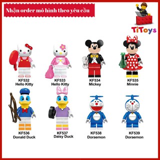 Minifigures Mickey, Kitty, Donald, Doraemon - Đồ chơi Lắp ghép Xếp hình Non Lego KF6041