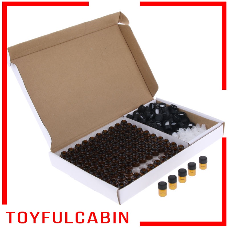 Set 100 lọ thủy tinh đựng tinh dầu 1ml giảm độ nồng độ kèm ốc vít