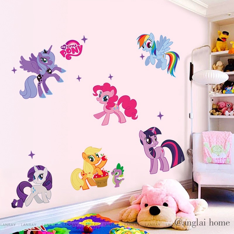 Decal dán tường bằng PVC họa tiết My little Pony cho bé