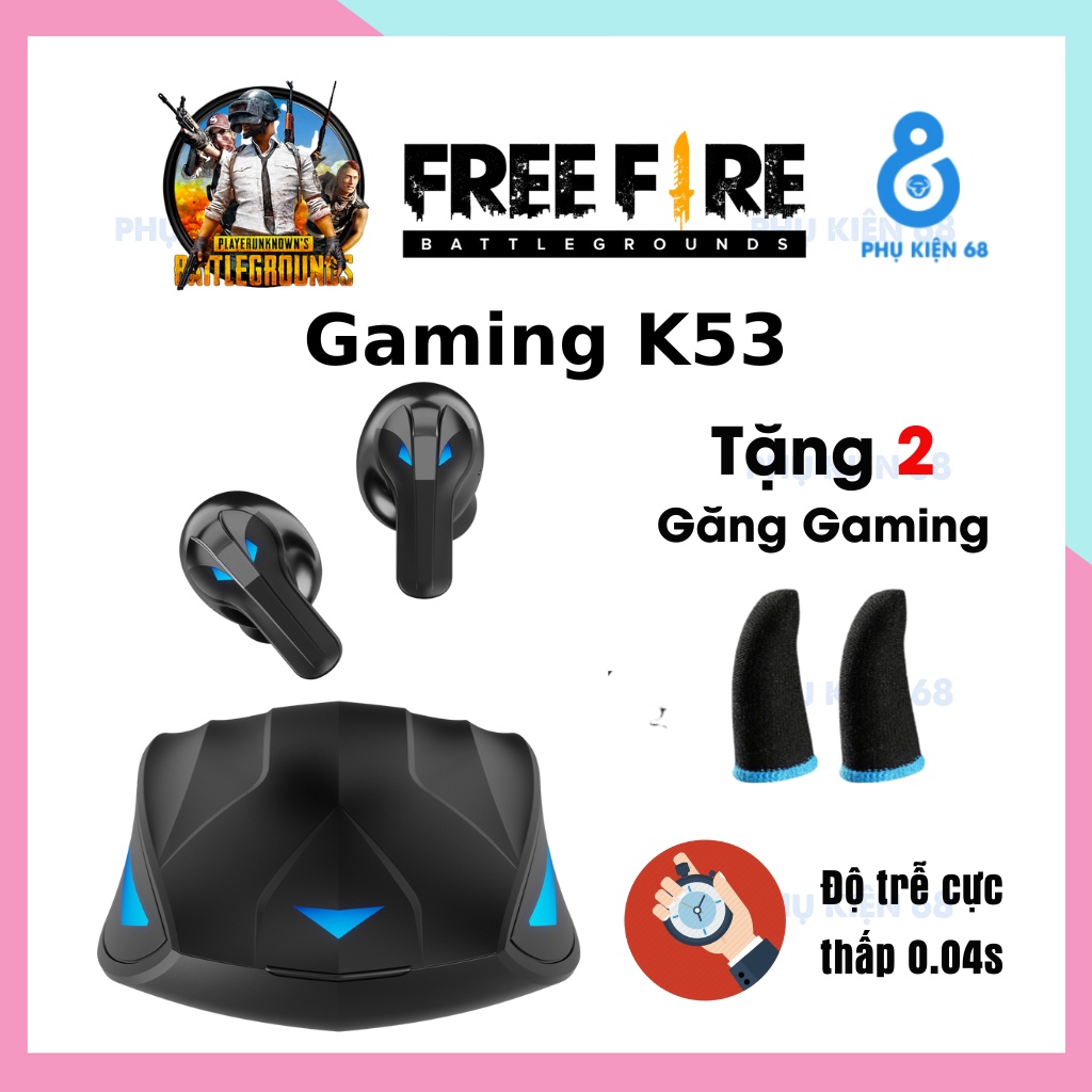 Tai Nghe Gaming K53 TWS Bluetooth 5.1 - Tai Nghe Chơi Game Không Dây Có Mic Với Độ Trễ Thấp