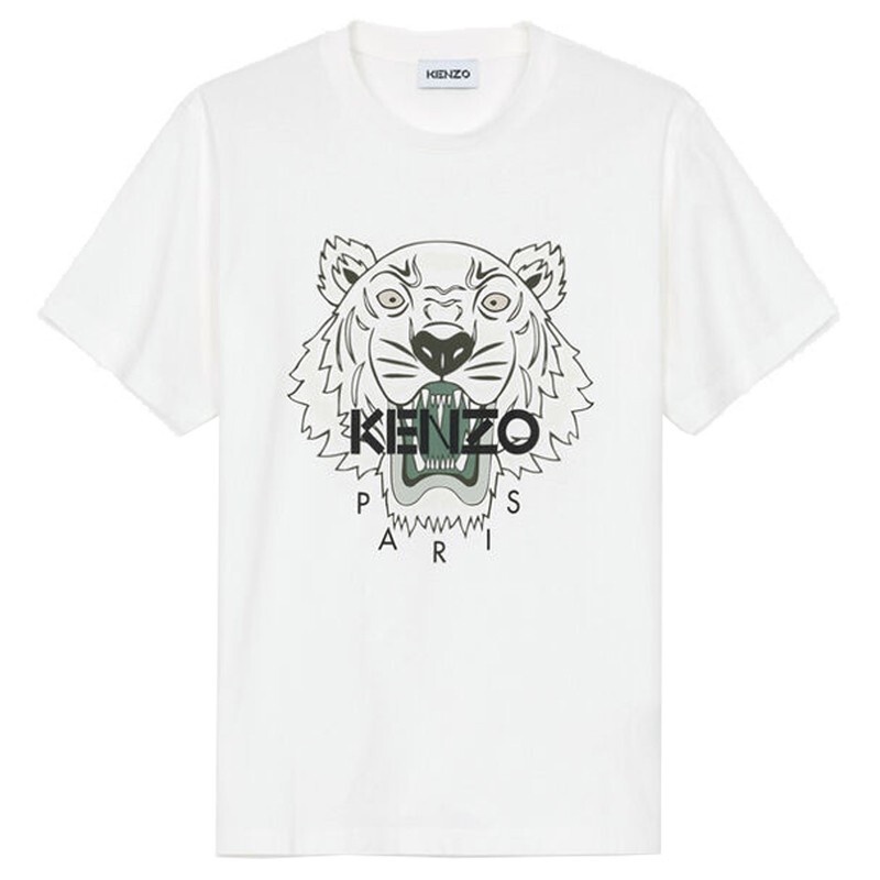 Áo Thun Ngắn Tay Cổ Tròn In Hình Đầu Hổ KENZO Thời Trang Dành Cho Nam