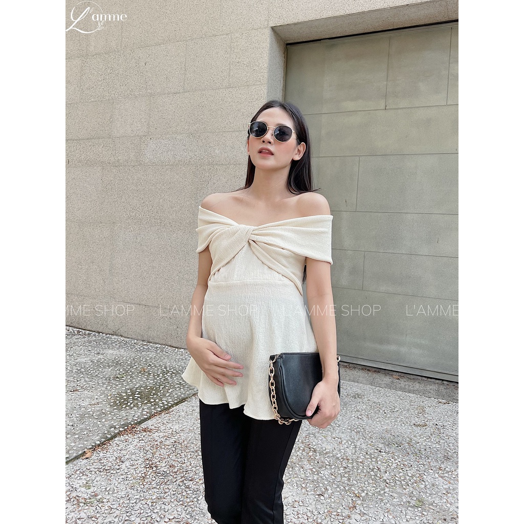Áo Bầu trễ vai Selina Top, siêu sang chảnh, hot trend thiết kế by LAMME