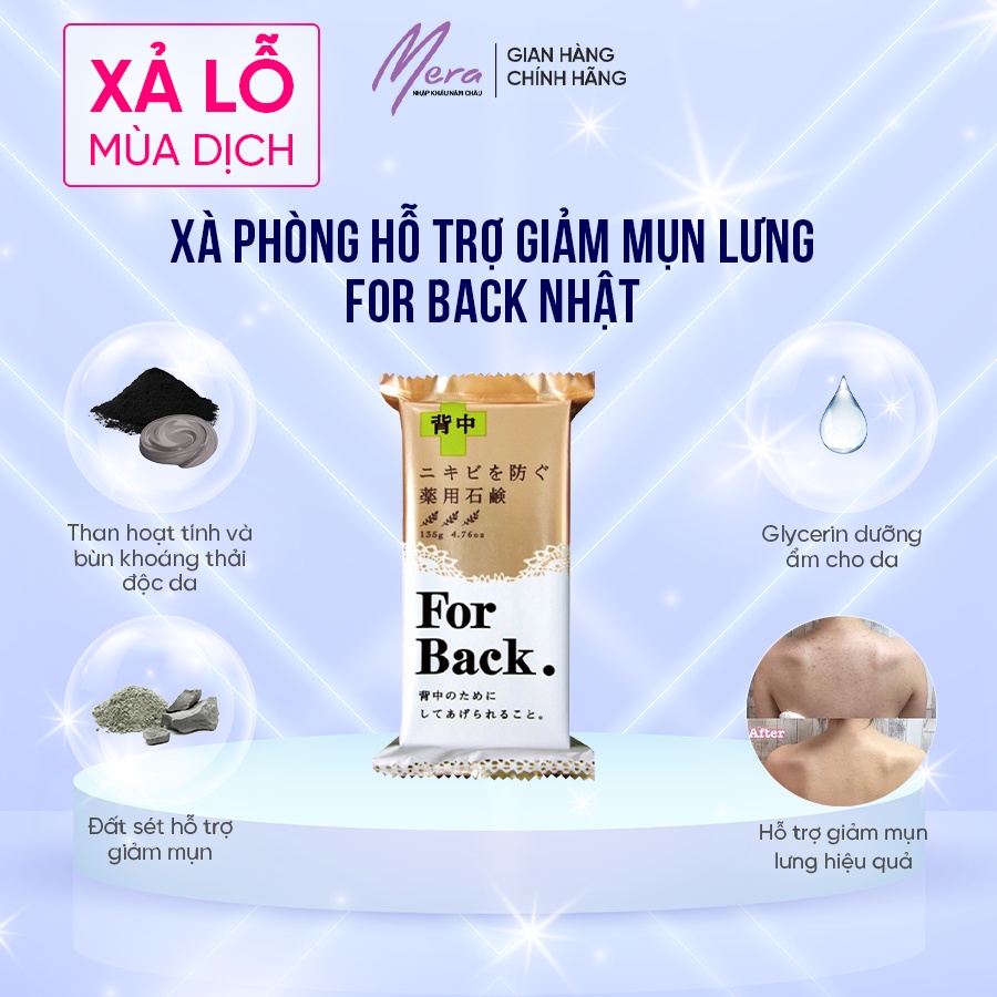 Xà Phòng Hổ Trợ Giảm Mụn Lưng For Back 135g Nội Địa Nhật Bản