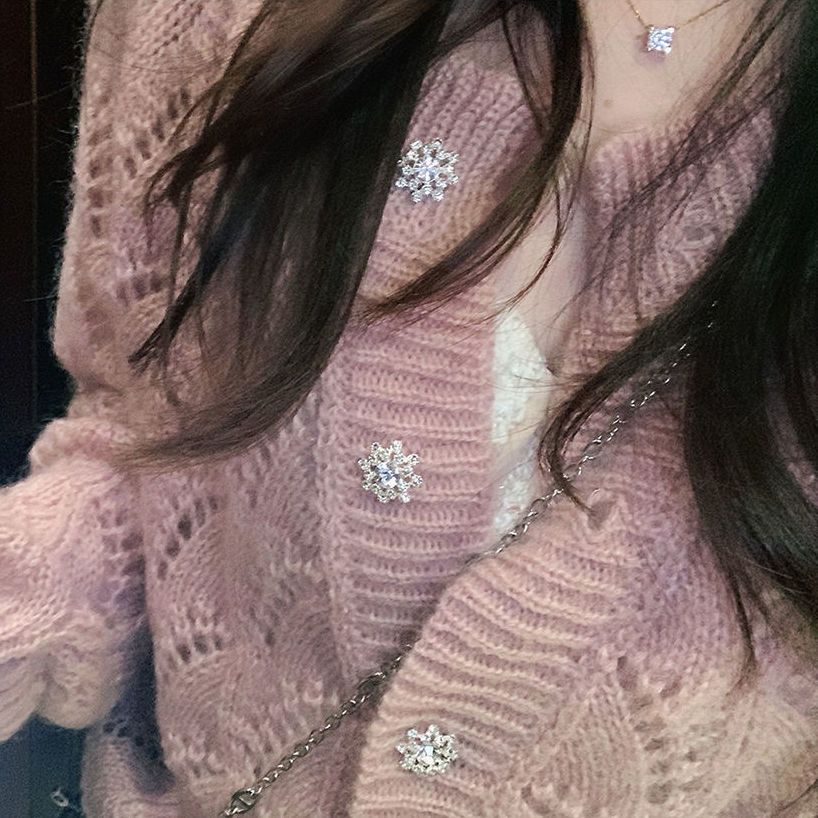 Áo Khoác Cardigan Dệt Kim Mỏng Màu Hồng Phong Cách Nhật Bản Thời Trang Mùa Thu Hàng Mới Dành Cho Bạn Nữ
