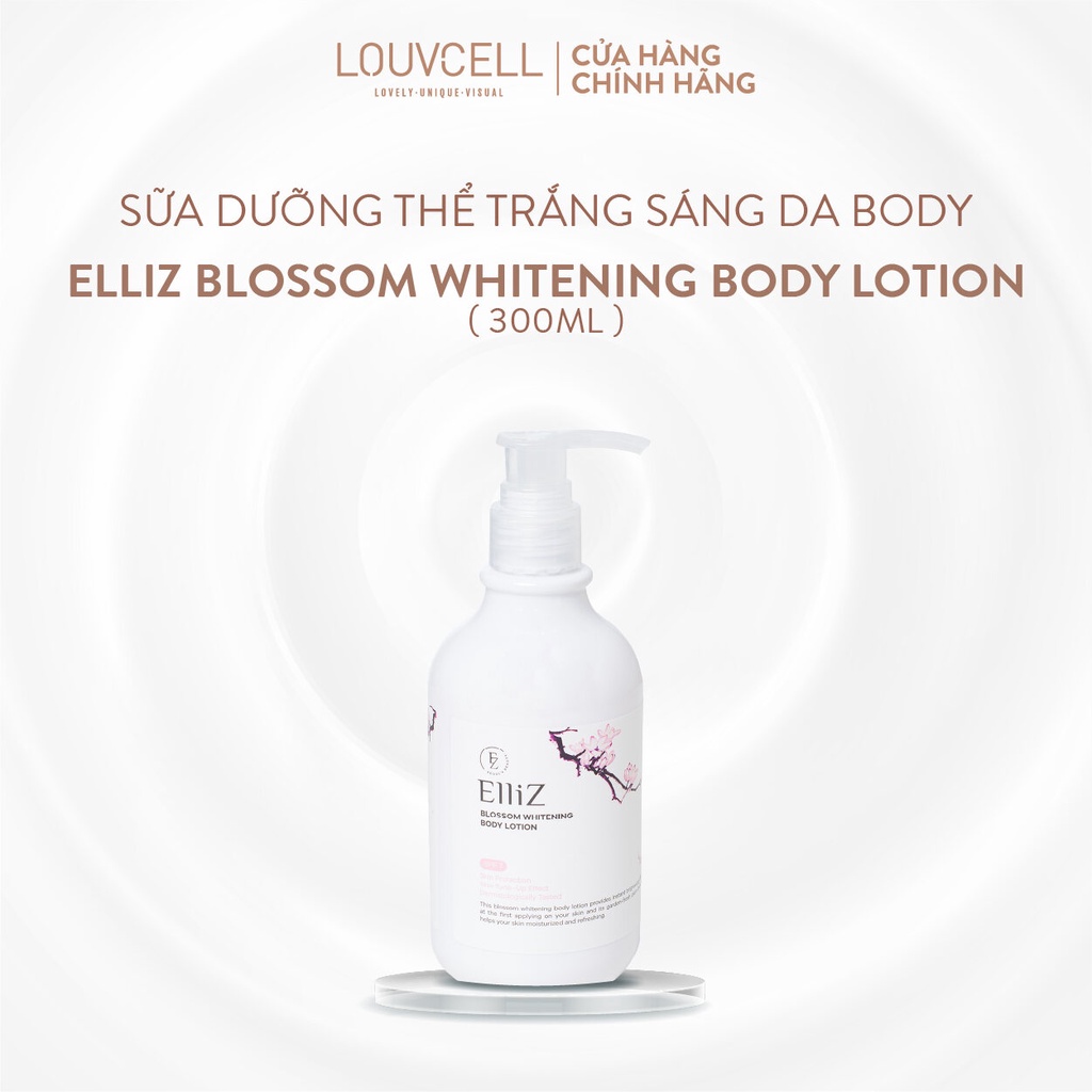 Sữa dưỡng thể trắng sáng da body Louv Cell Elliz Blossom Whitening Body Lotion 300 ml