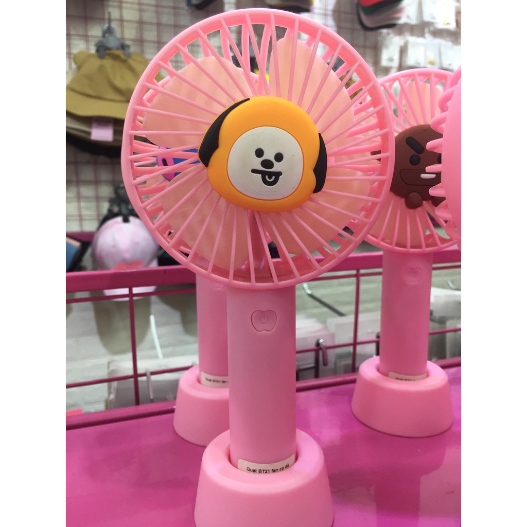 Quạt đứng tích điện quạt BT21 fan có đế quạt điện