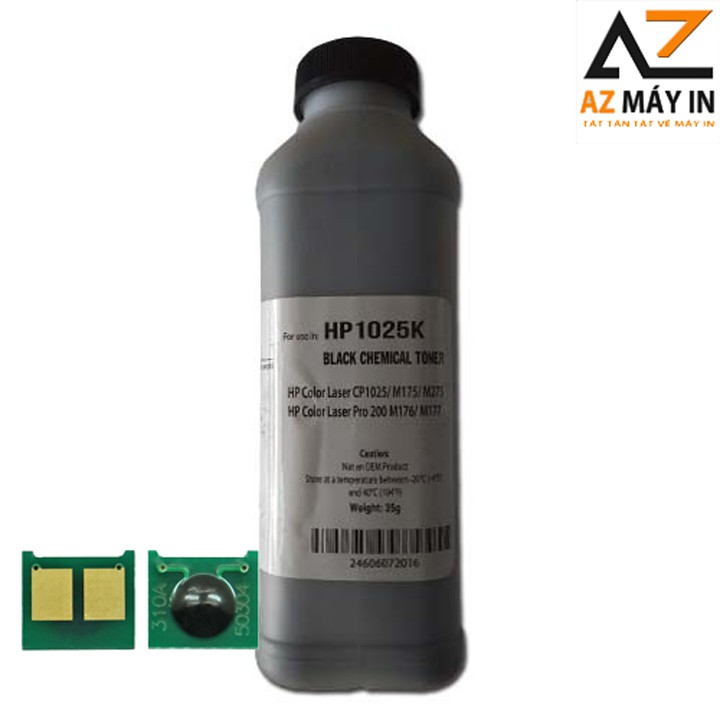 Mực chai Hp 1025 dùng cho máy in Hp CP1025,  M177, M176 | Mực Mitsubishi màu sắc đẹp + Chíp mực