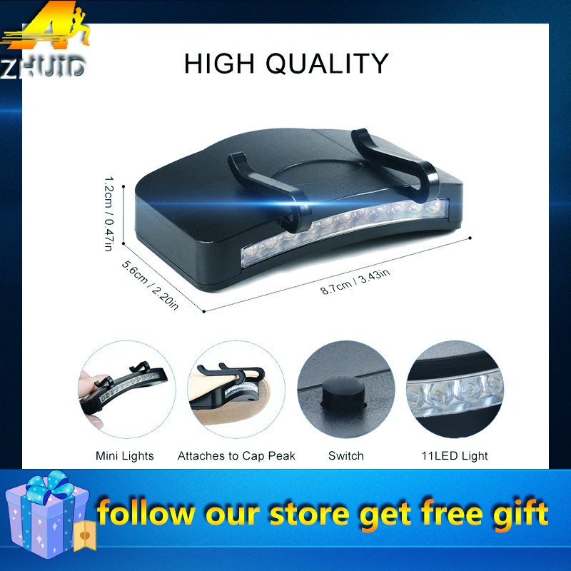 1 Đèn Led Ánh Sáng Trắng Gắn Mũ Lưỡi Trai