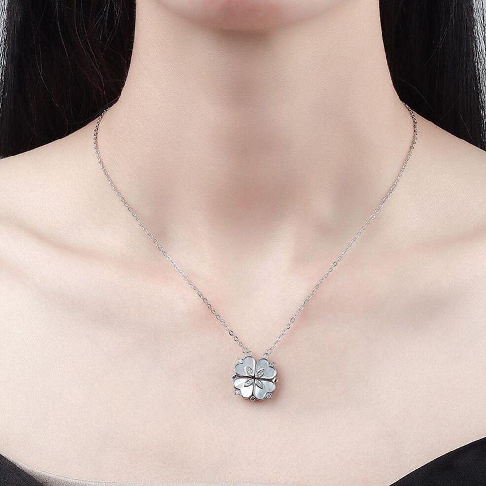 Vòng cổ Thép Titan Mặt Cỏ Bốn Lá VANES1 Phong Cách Hàn Quốc