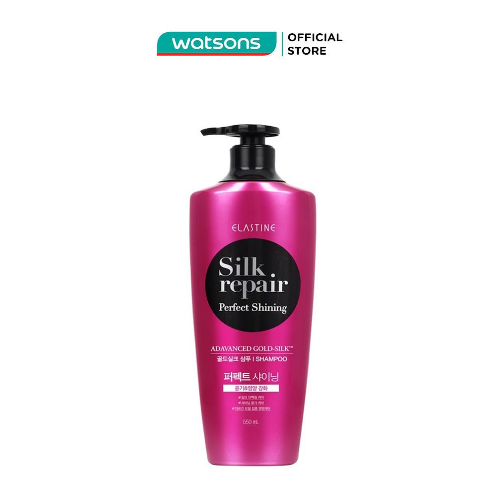 Dầu Gội Elastine Silk Repair Perfect Shining Gold Silk Chăm Sóc &amp; Nuôi Dưỡng Tóc 550ml