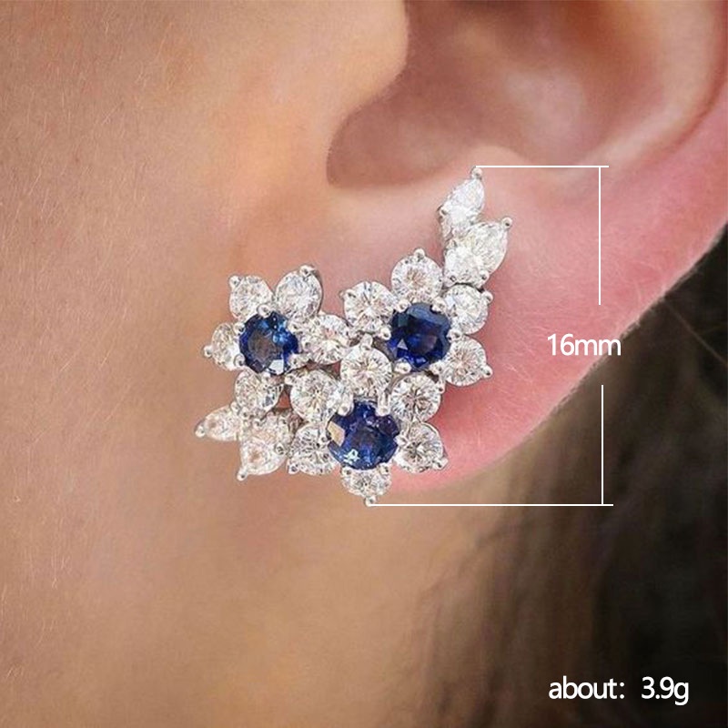 Bông Tai Hình Hoa Đính Đá Zircon Lấp Lánh Phong Cách Hàn Quốc Dễ Thương Dành Cho Nữ