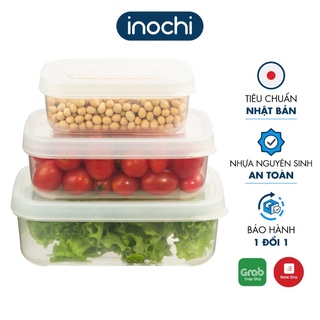 Bộ 3 hộp nhựa đựng thực phẩm INOCHI Hokkaido hình chữ nhật có nắp đậy an toàn 500ml - 2500ml