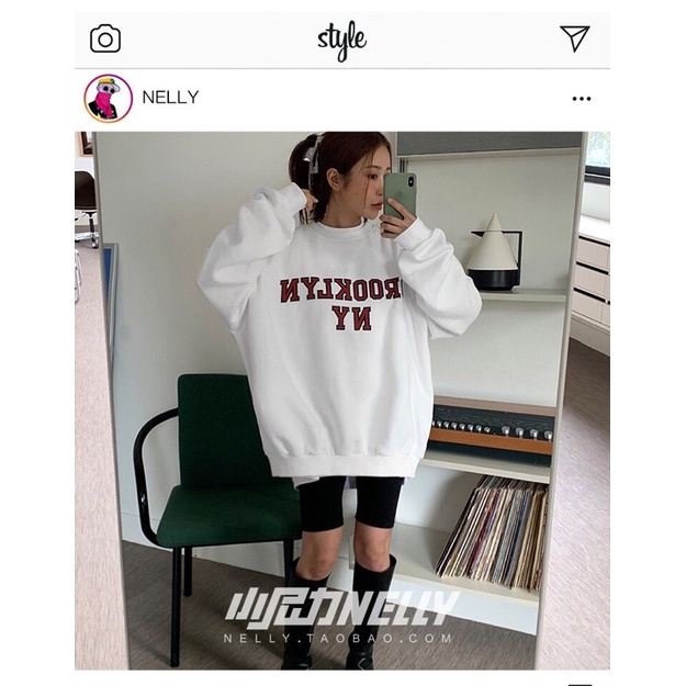 Áo sweater nelly nỉ sale (có sẵn) brooklyn ny