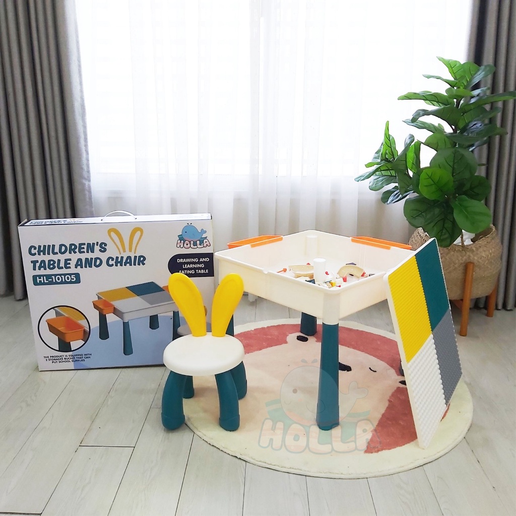 BỘ BÀN GHẾ LEGO ĐA NĂNG 𝐇𝐎𝐋𝐋𝐀 tặng miếng lego