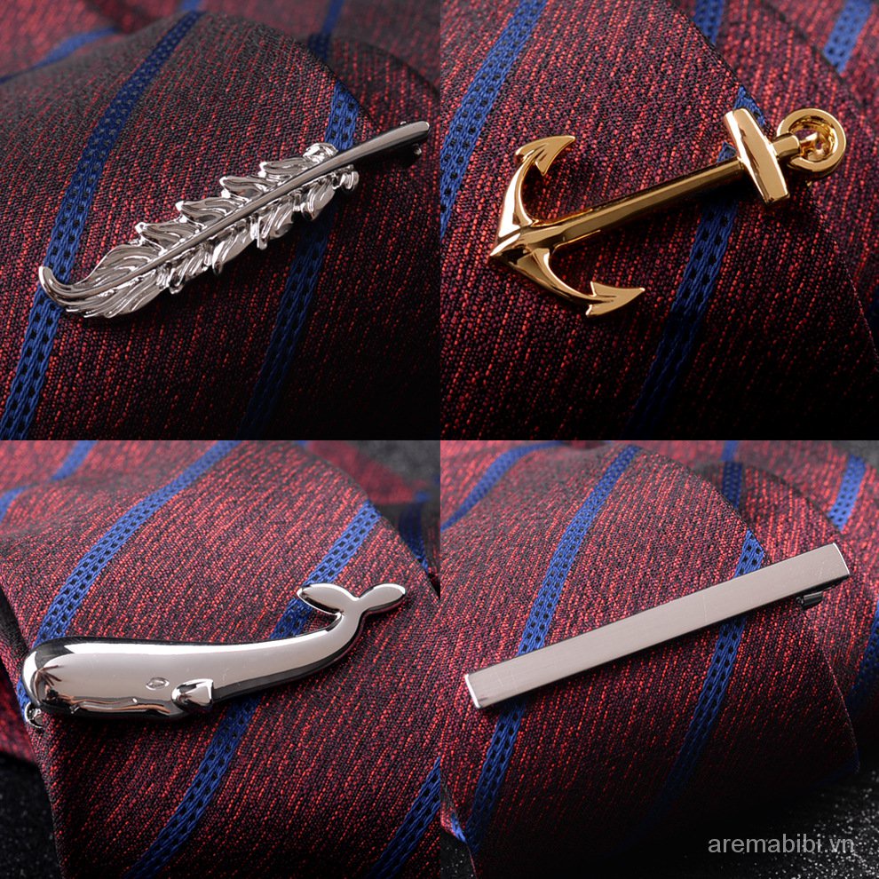 Kẹp cà vạt họa tiết màu vàng thời trang sang trọng cho nam
