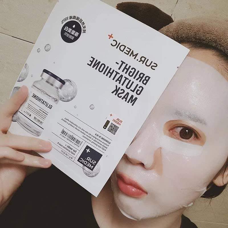 (Hộp 10 Miếng) Mặt Nạ Dưỡng Trắng Sur.Medic+ Bright Glutathione Mask 30gx10