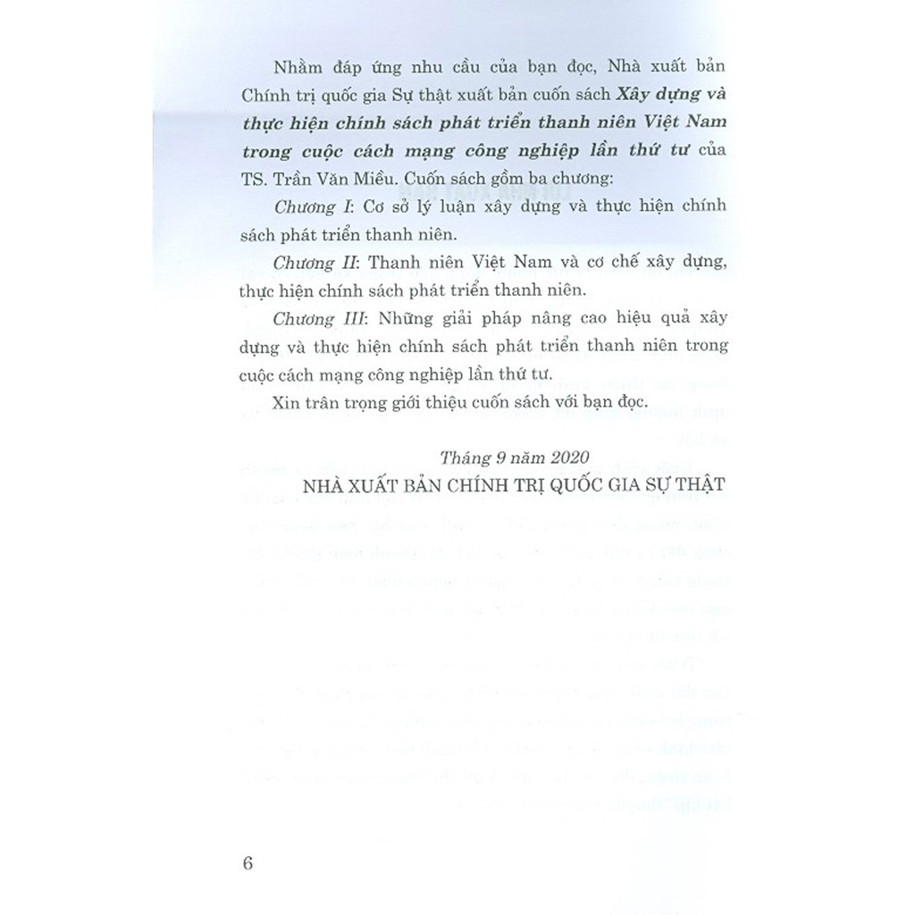 Sách - Xây Dựng Và Thực Hiện Chính Sách Phát Triển Thanh Niên Việt Nam Trong Cuộc Cách Mạng Công Nghiệp Lần Thứ Tư | BigBuy360 - bigbuy360.vn