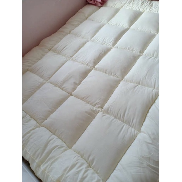 Topper Nệm Trắng Khách Sạn Trải Sàn, Giường Ngủ Bông Tấm 3 Lớp Dầy 7cm Gấp Gọn Khi Không Sử Dụng