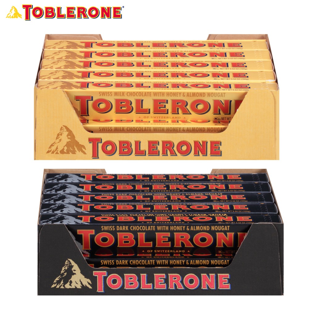 ( Bán sỉ ) Lốc 20 hộp Chocolate Toblerone vị Mật ong & Hạnh nhân hộp 100gr