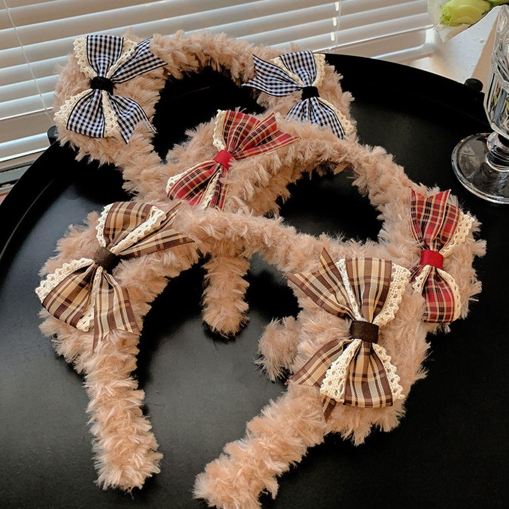 Băng Đô Cài Tóc Tai Gấu Bông WMES15H Thiết Kế Đơn Giản Dễ Thương Thời Trang Cho Bé Gái