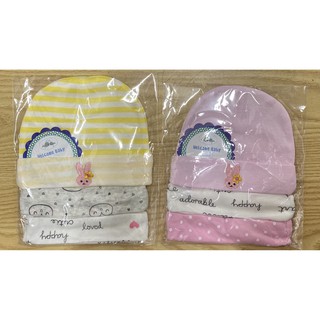 Set 3 mũ/ nón vải cotton sơ sinh