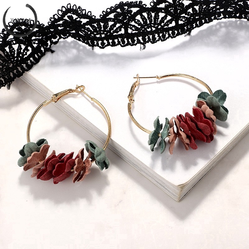 Bông Tai Tròn Bằng Hợp Kim Phong Cách Bohemian