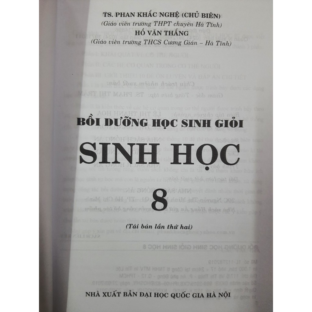 Sách - Bồi dưỡng học sinh giỏi Sinh Học 8 | BigBuy360 - bigbuy360.vn