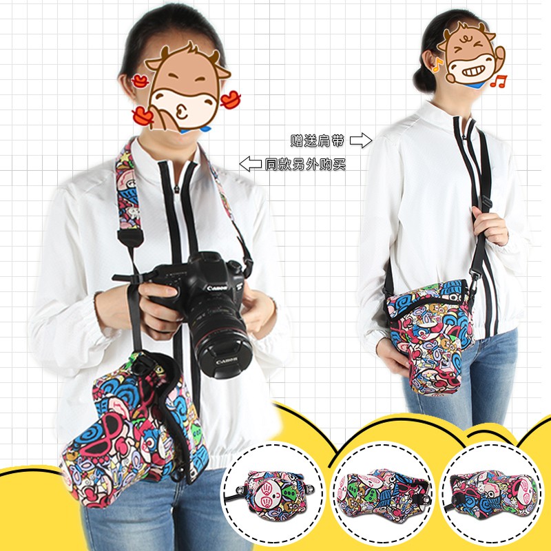 Túi đựng máy ảnh Canon Canon DSLR 77D 70D 80D 750D D3400 D5300 D7200 D810 dễ thương