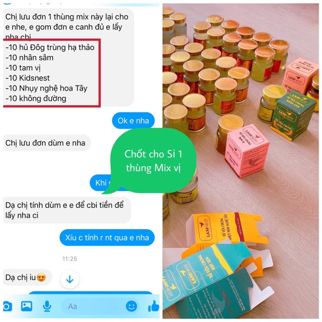 Sỉ 1 thùng 60hủ yến sào chưng sẵn 30% LAMNEST CAO CẤP