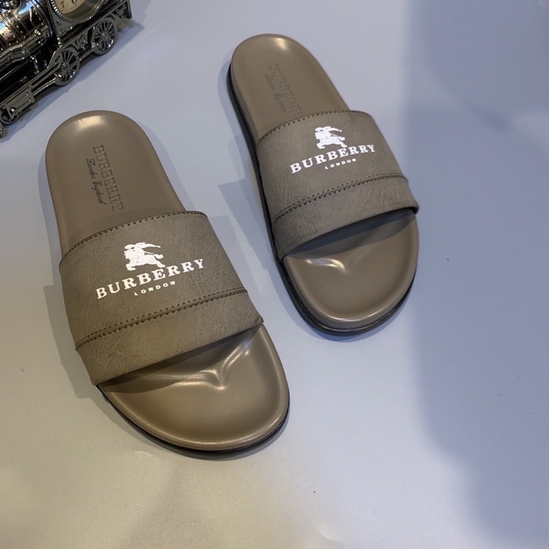 Dép nam quai ngang BURBERRY da cao cấp thời thượng Dép nam quai ngang kiểu dáng thanh lịch